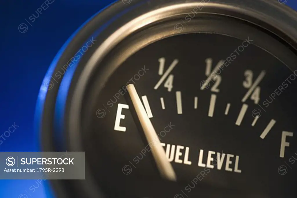 Closeup of fuel gauge