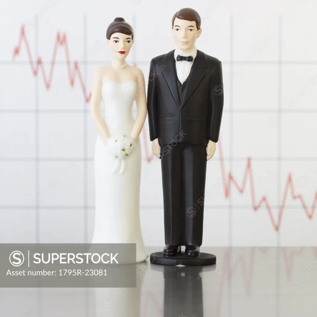 Bride and groom cake toppers by graph