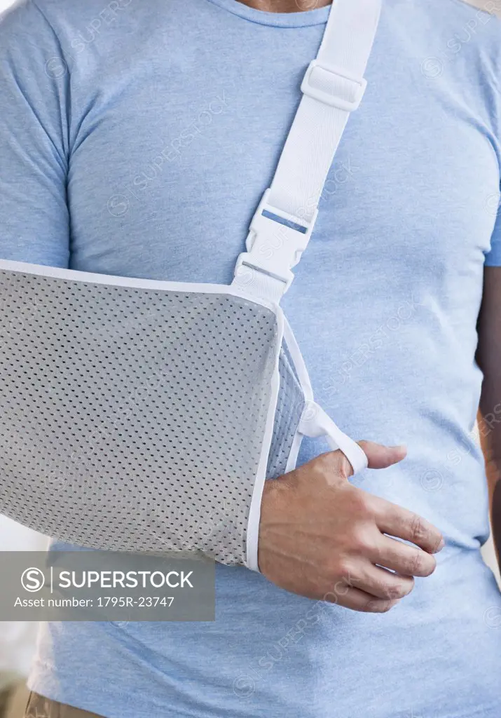Man with arm in sling