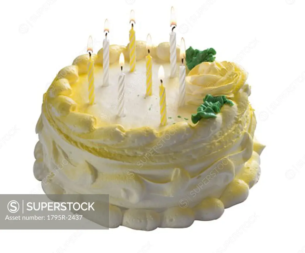 Cake with lit candles