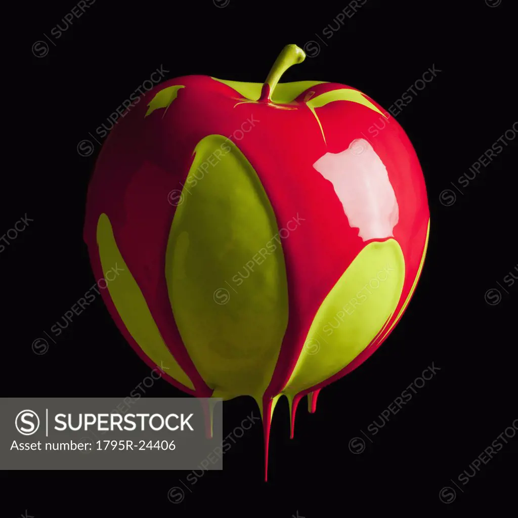 Apple dripping with color
