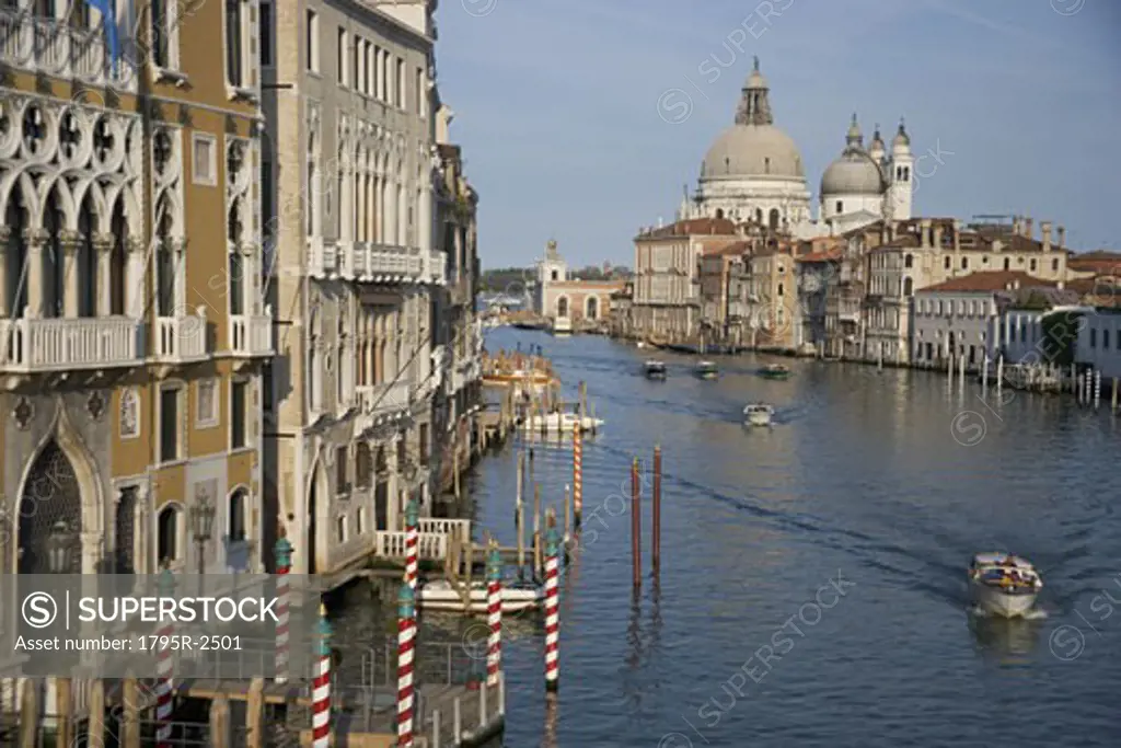 Grand Canal and Santa Maria Della Salute Church Venice Italy