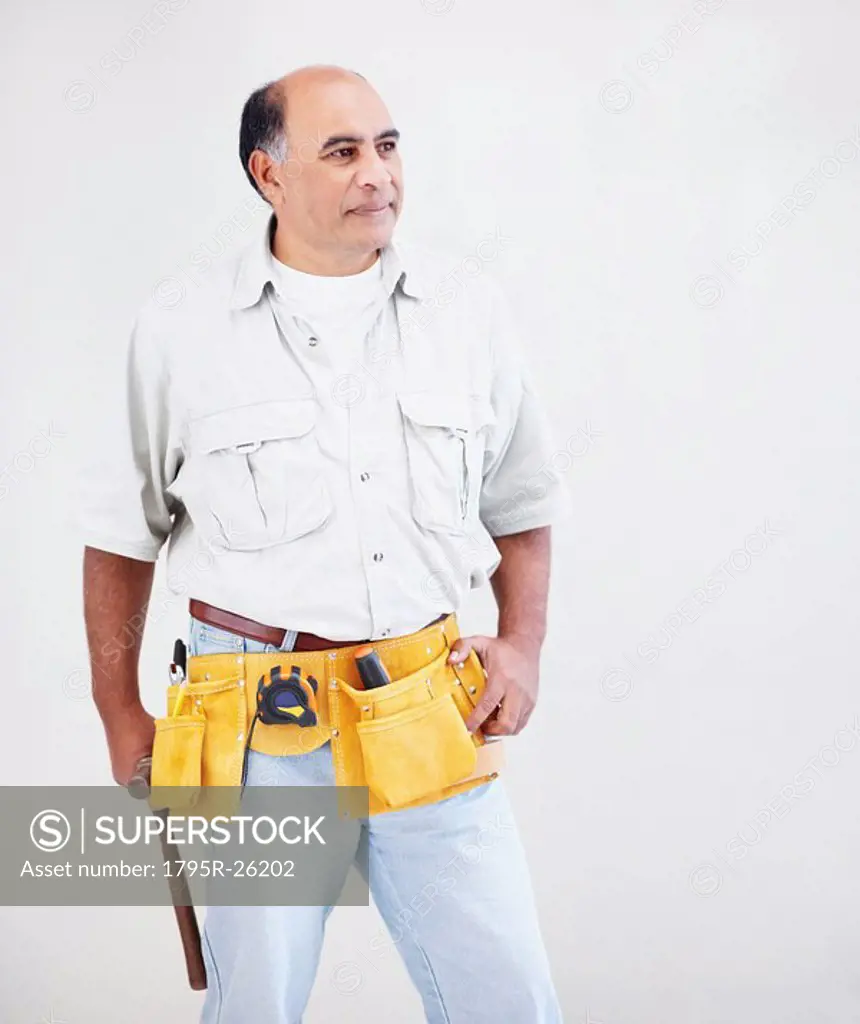 Man wearing tool belt