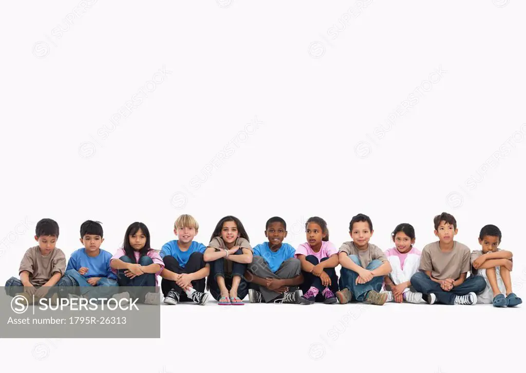 Children sitting in a row