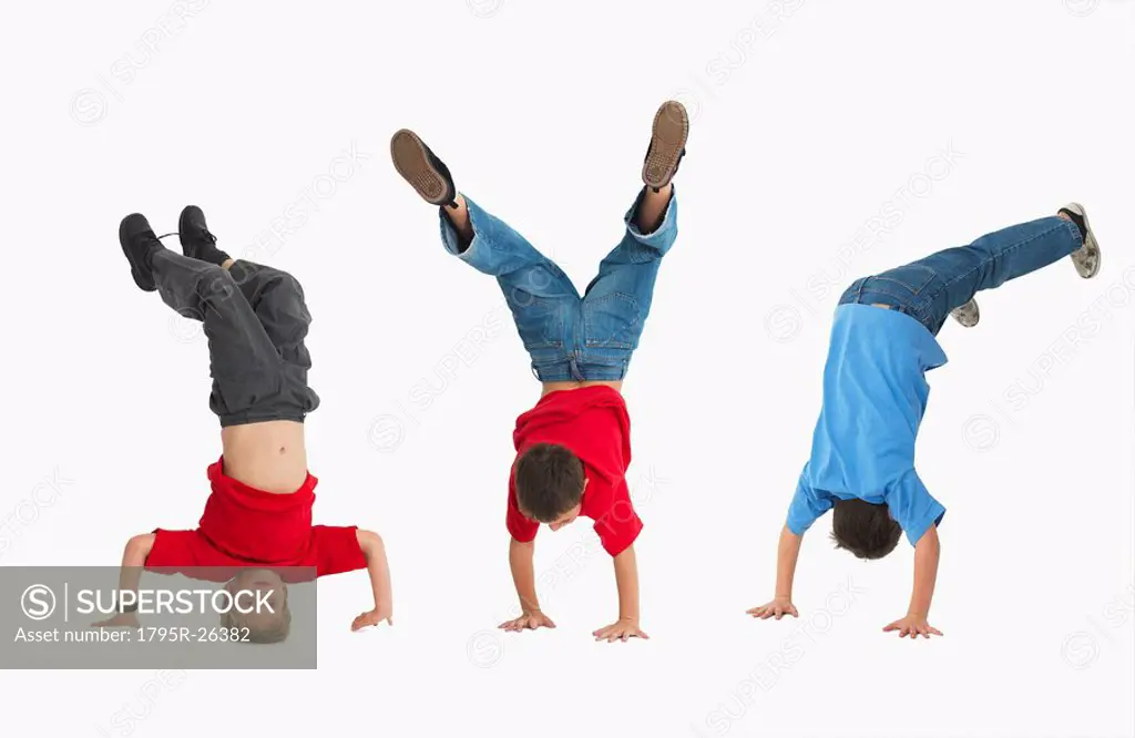 Boys doing gymnastics