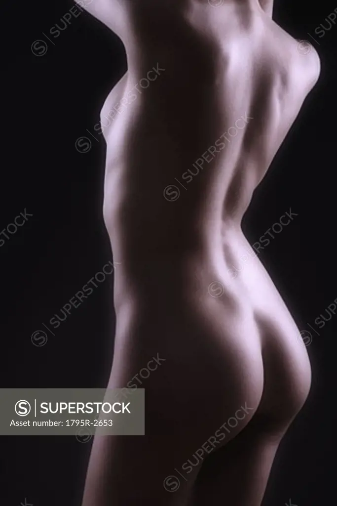 Closeup of nude female torso