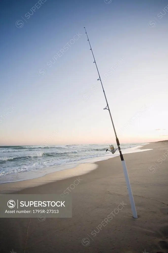 Fishing pole on the beach