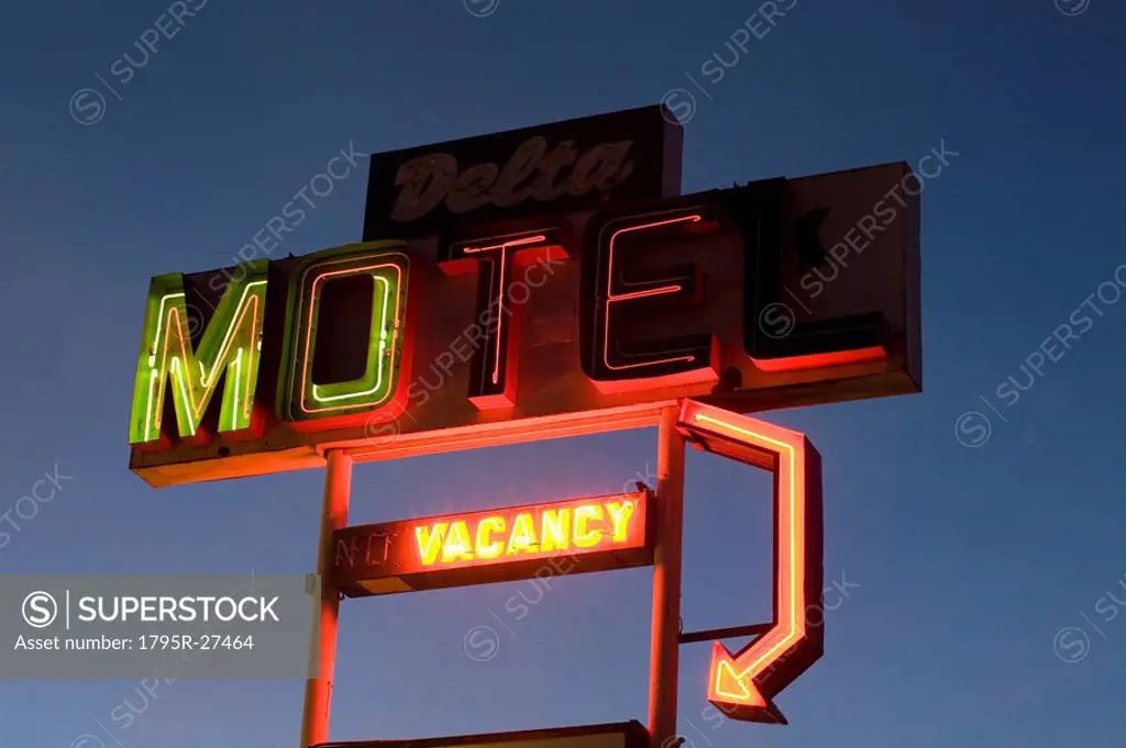 Illuminated motel sign