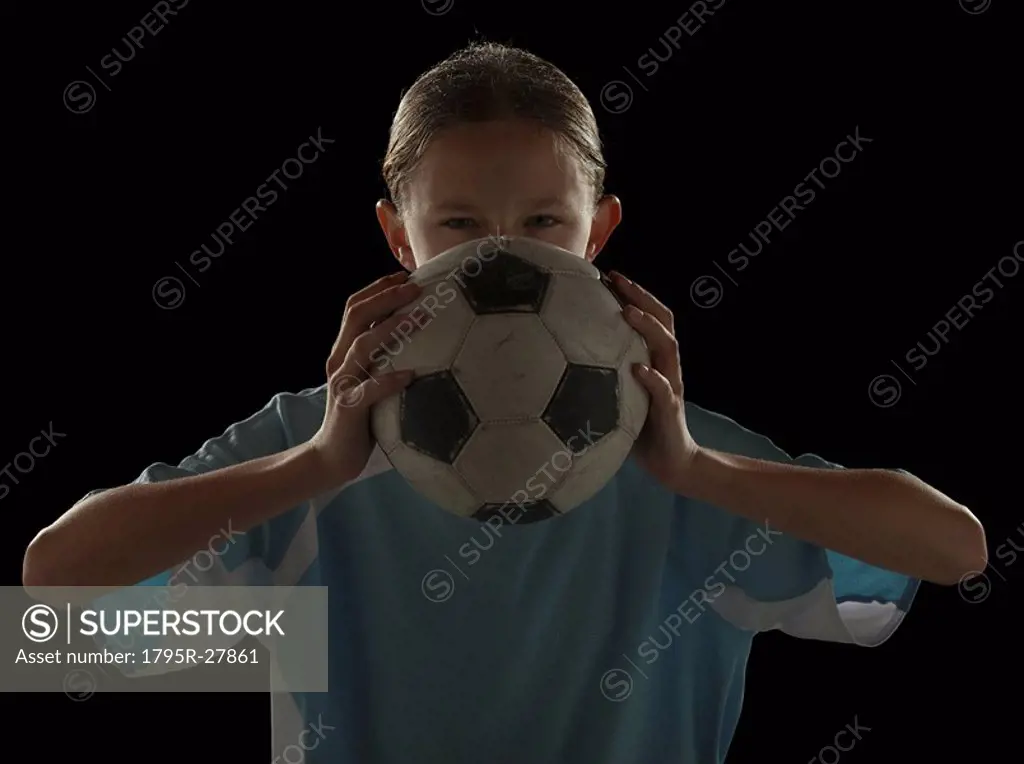 Soccer player and ball