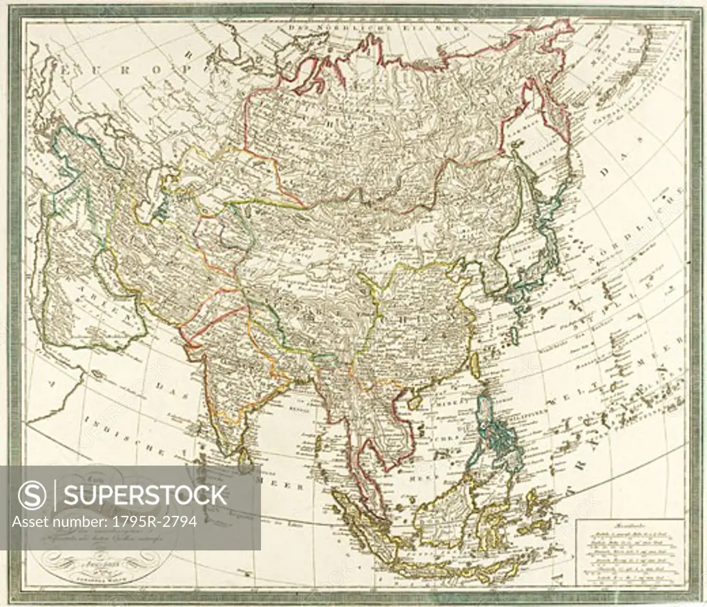 Antiquated map of Asia