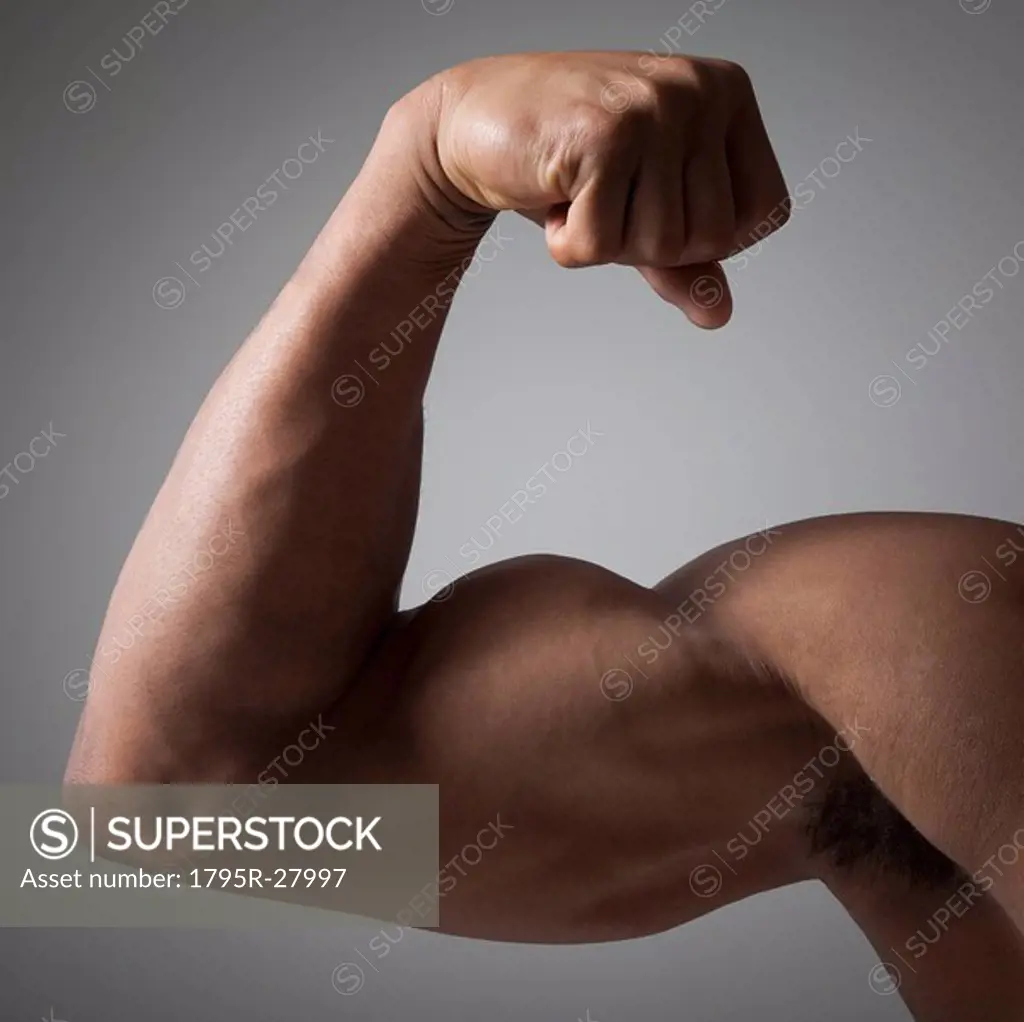 Flexed muscular arm