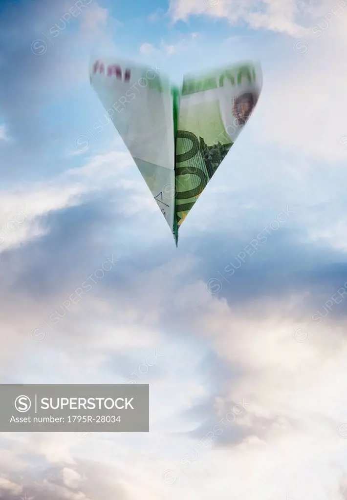 Paper airplane made out of money