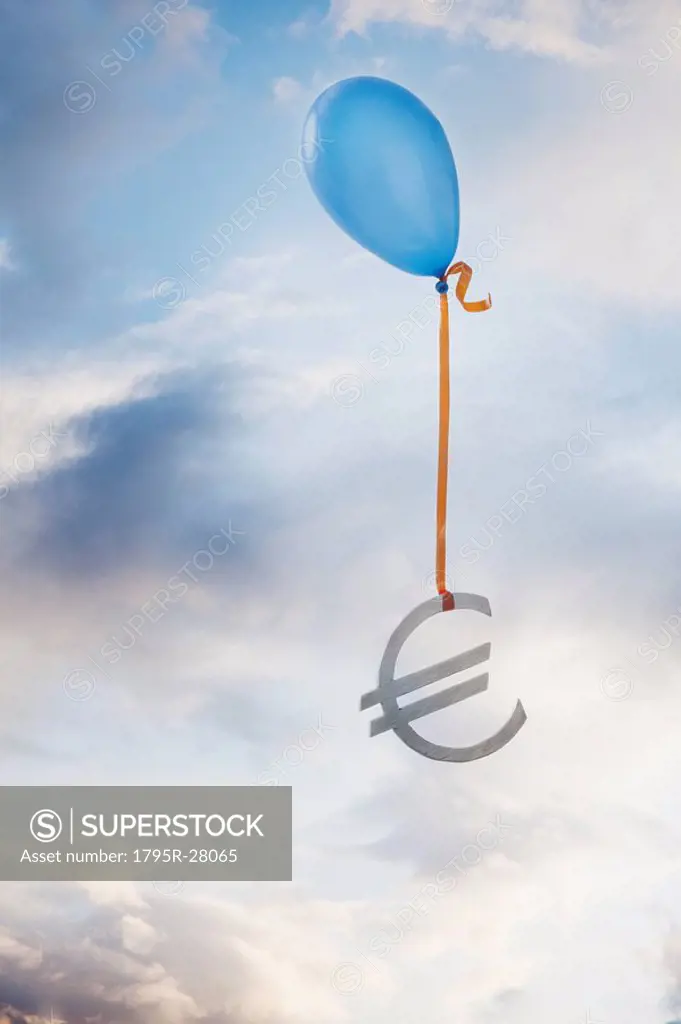 Balloon tied to a euro symbol