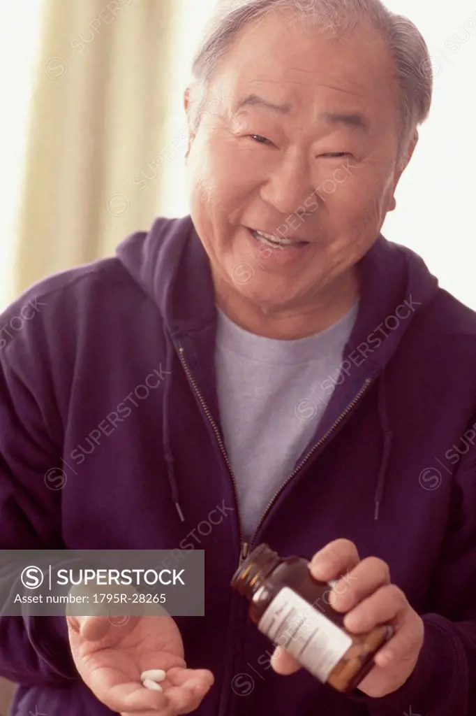 Man taking prescription medication