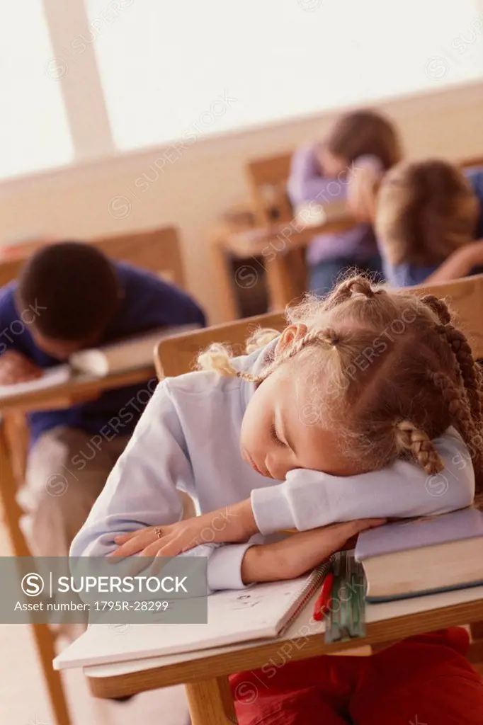 Students sleeping at desks