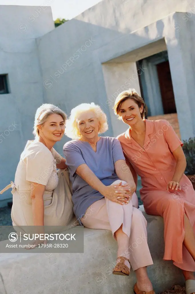 Portrait of three women outdoors