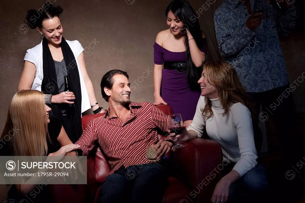 Group of people socializing at a party