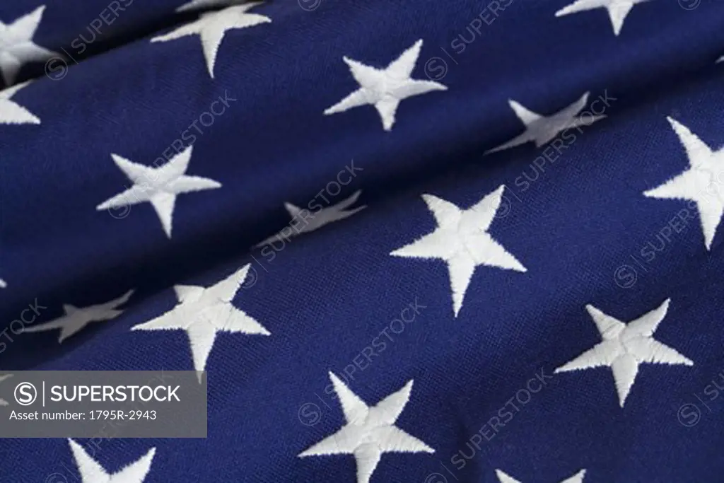 Closeup of stars on American flag
