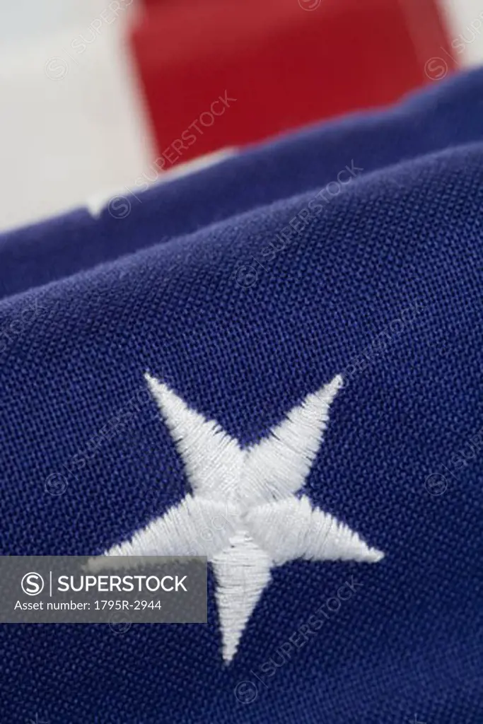 Closeup of star on American flag