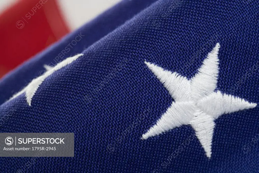 Closeup of star on American flag