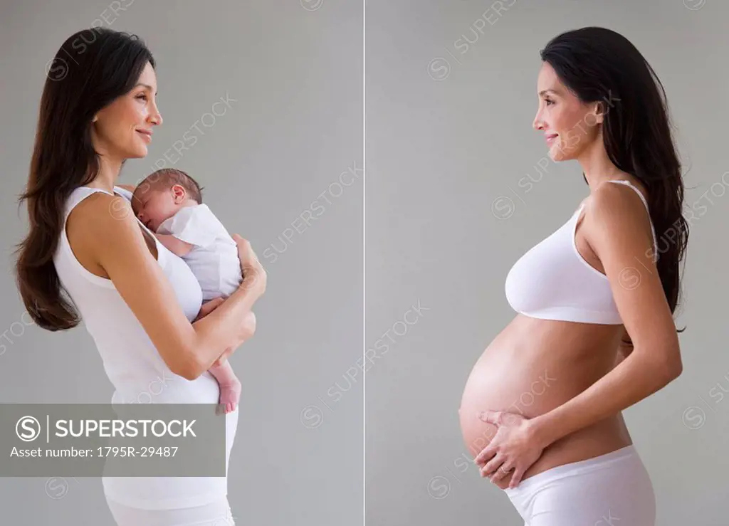 Before and after picture of pregnant woman