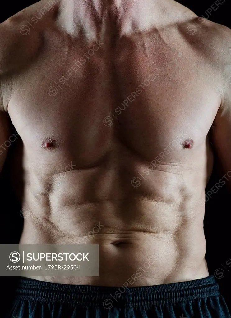 Abs on a muscular man