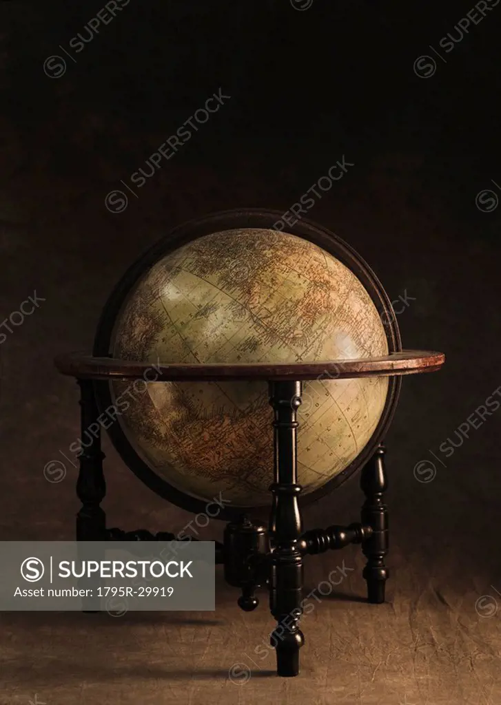 Antique globe and stand