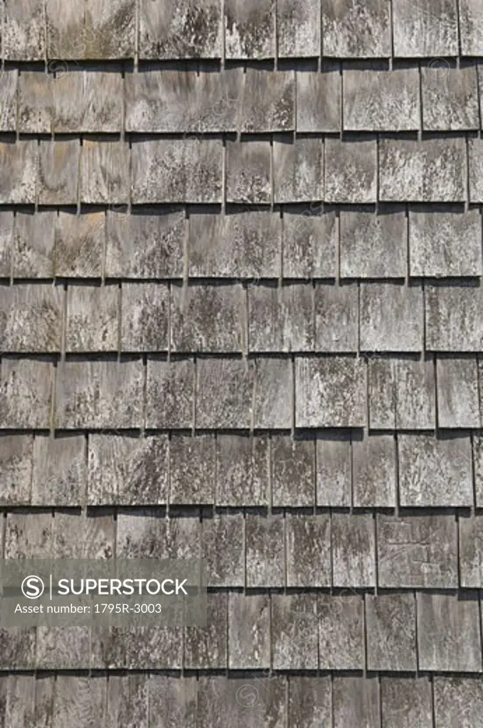 Closeup of wood shingles