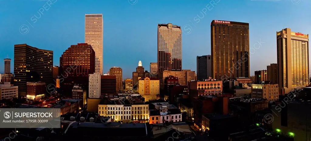 New Orleans skyline at night