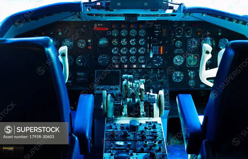 Commercial jet cockpit