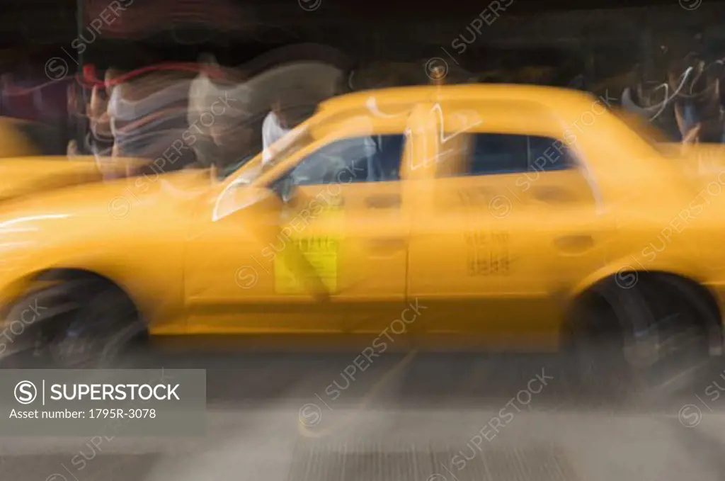 Taxi cab on street in New York NY