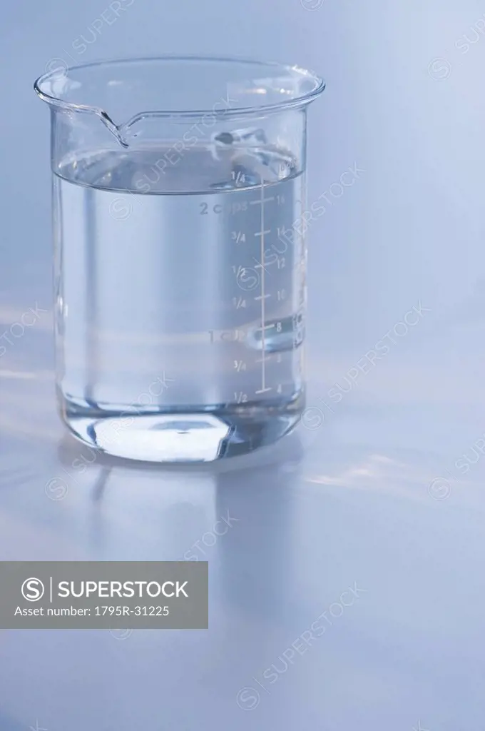 Measuring cup full of water