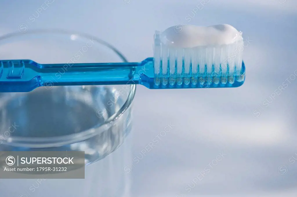 Toothbrush and glass of water