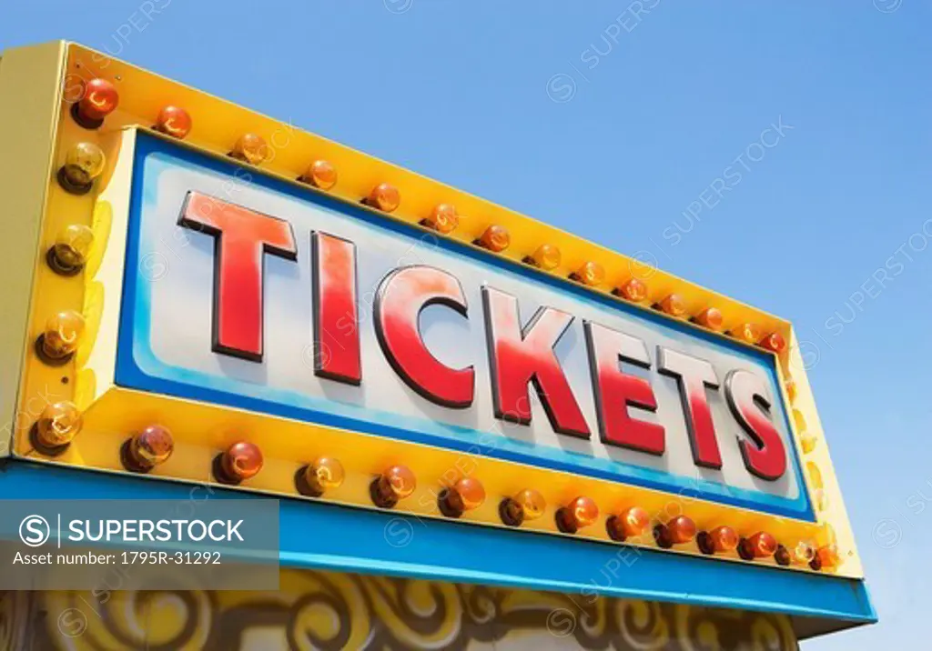 Tickets sign at fairgrounds