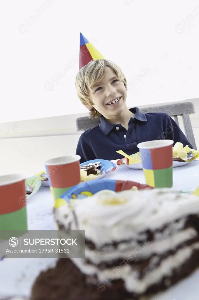 Young boy at a birthday party