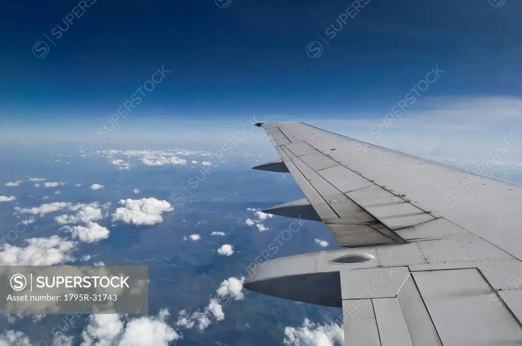 Wing on airplane