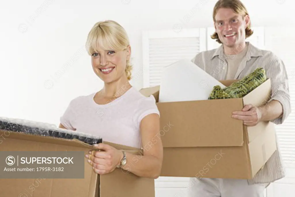 Couple on moving day
