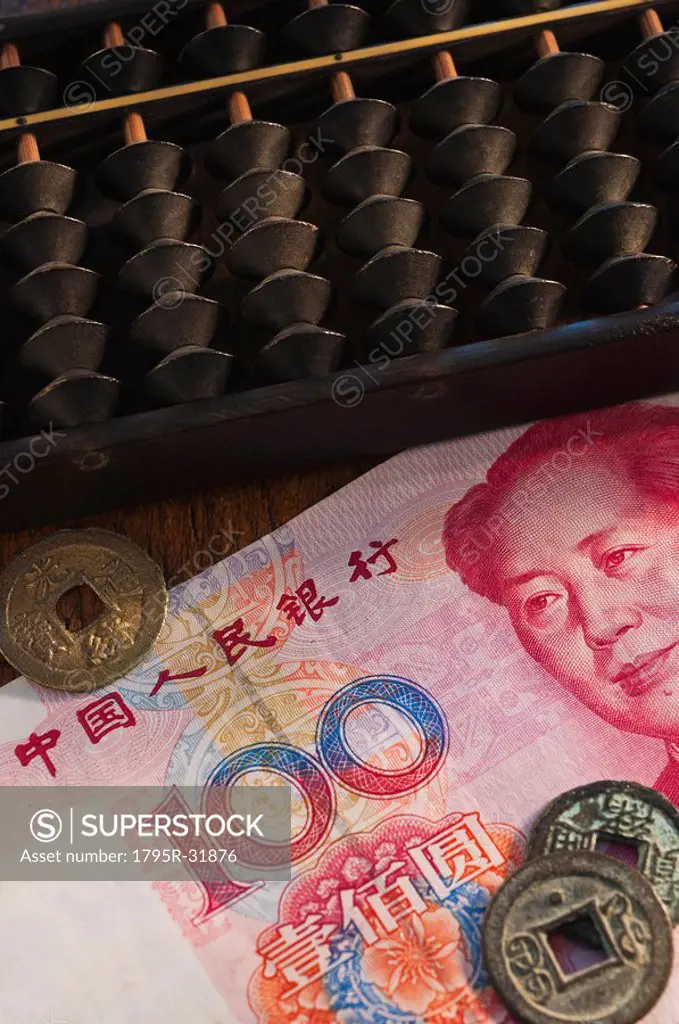 Abacus and Chinese currency