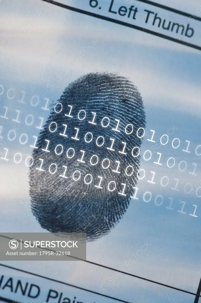 Computer code over thumbprint
