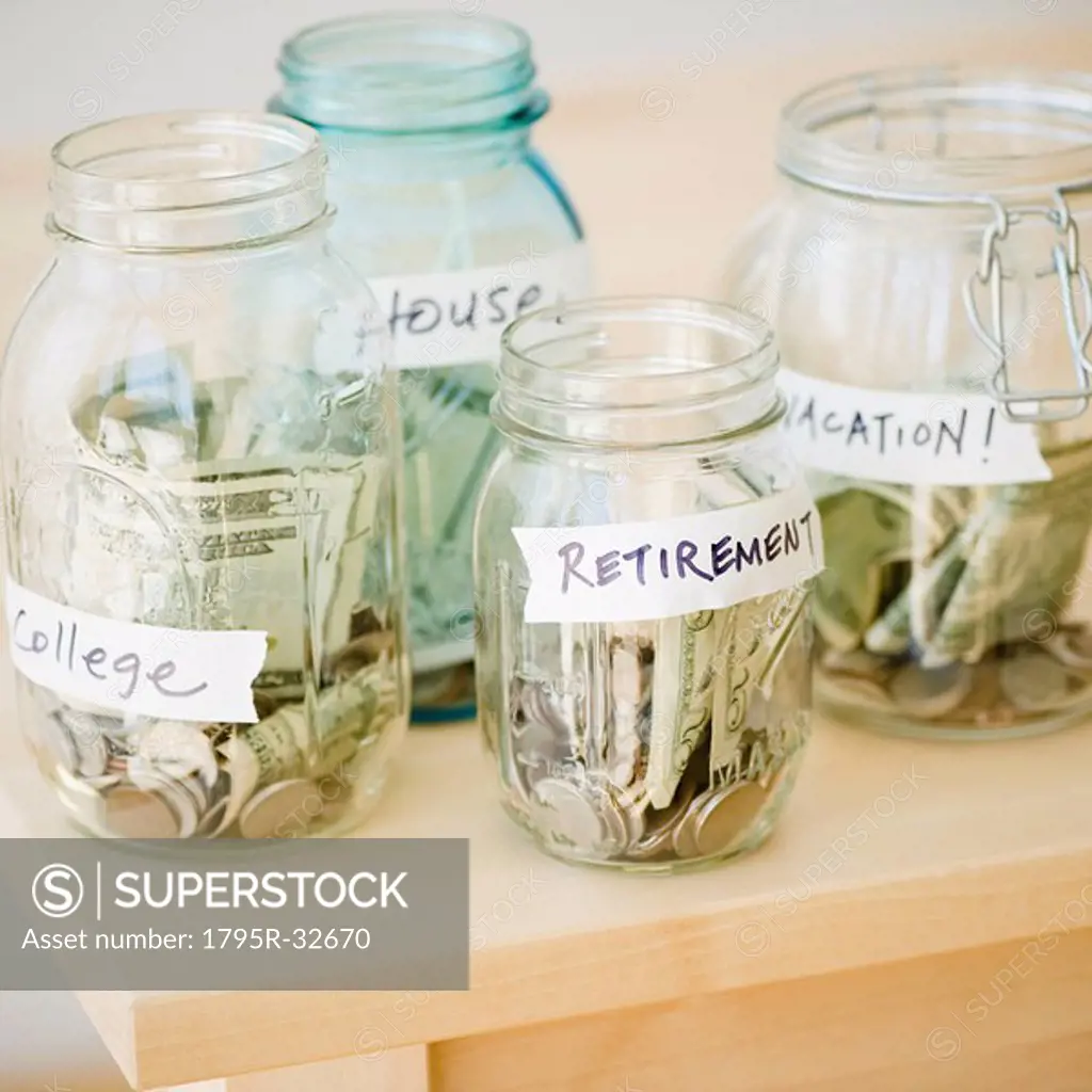 Jars of savings