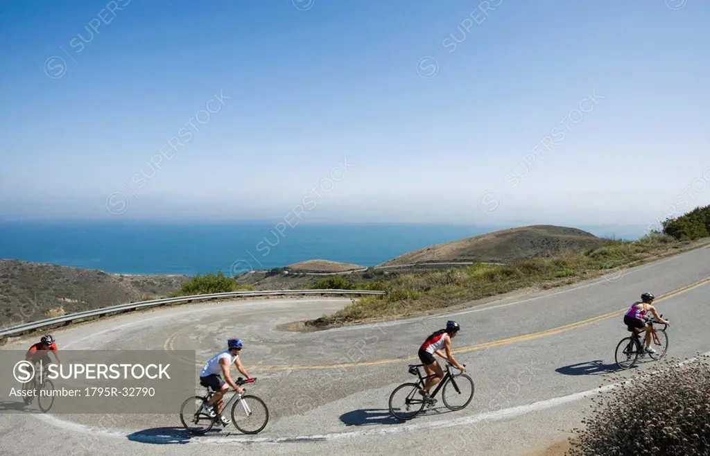Cyclists in Malibu