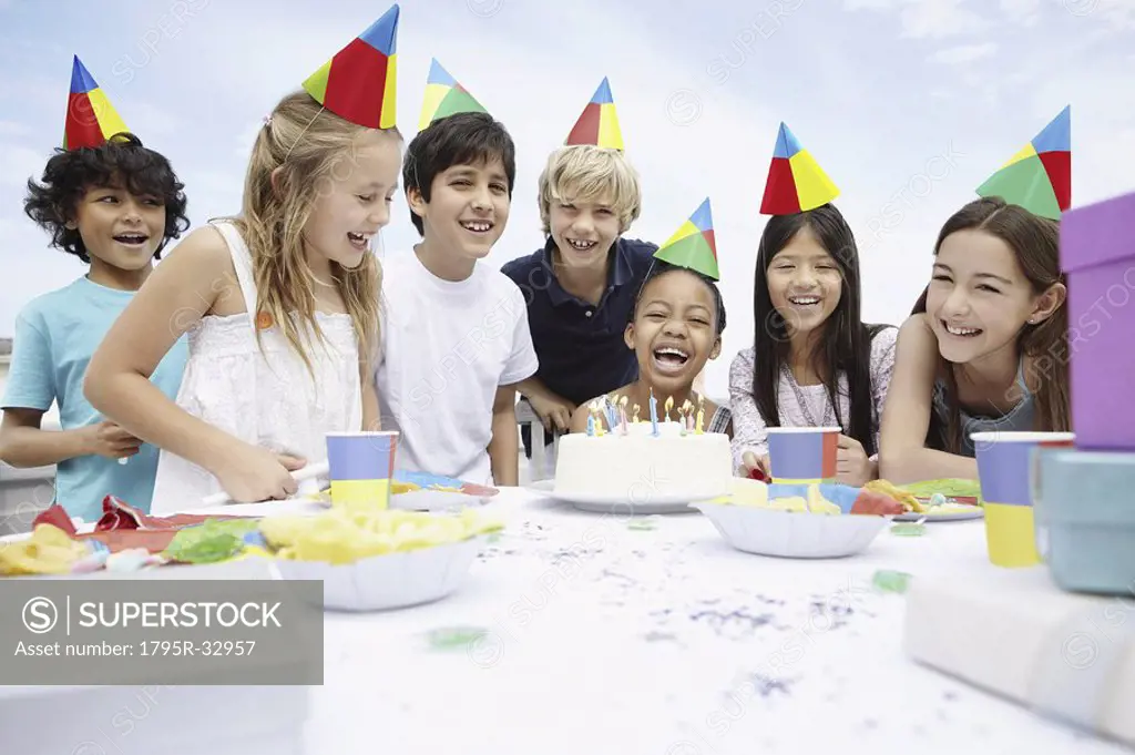 Children at a birthday celebration