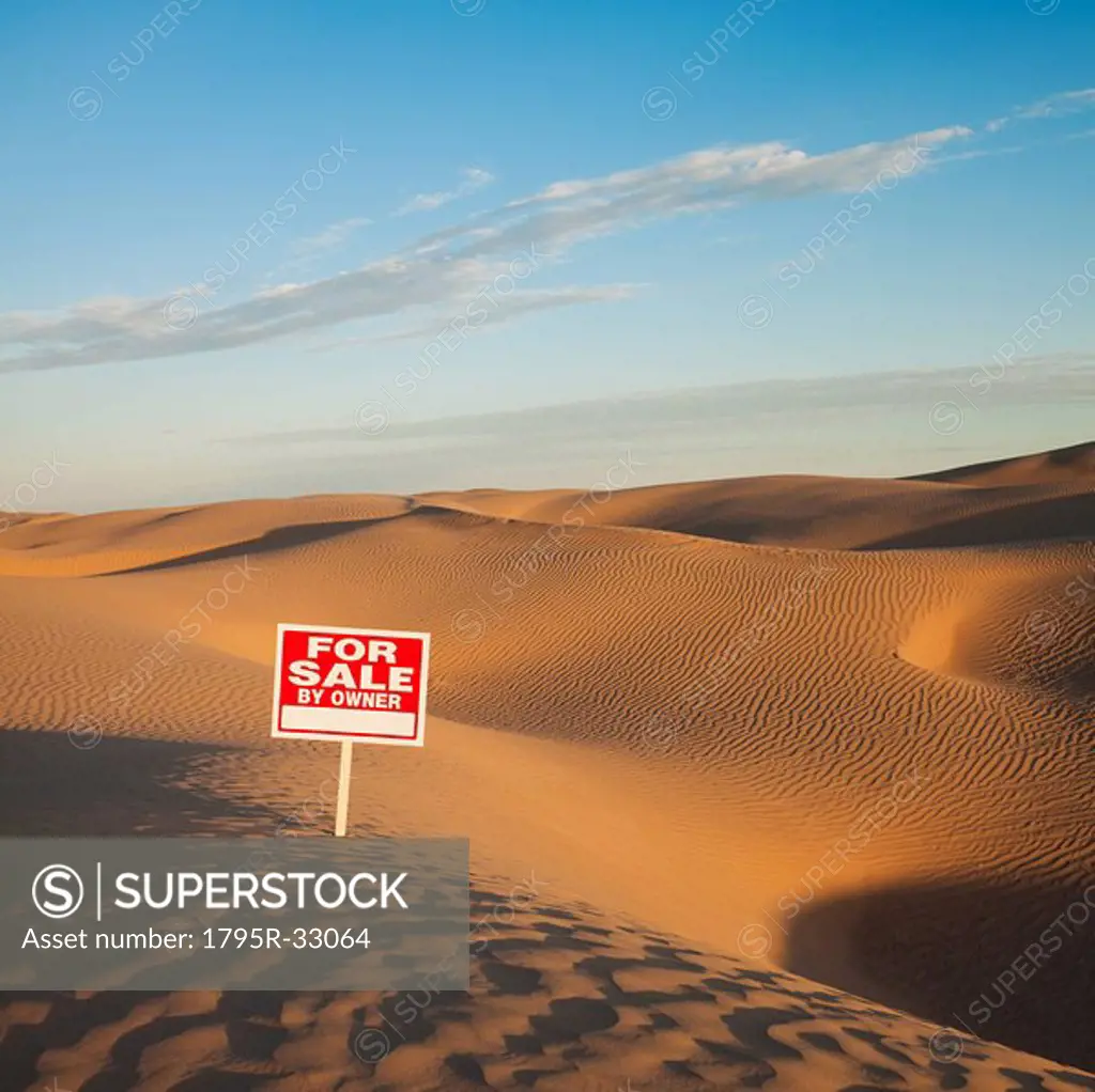 For sale sign in desert