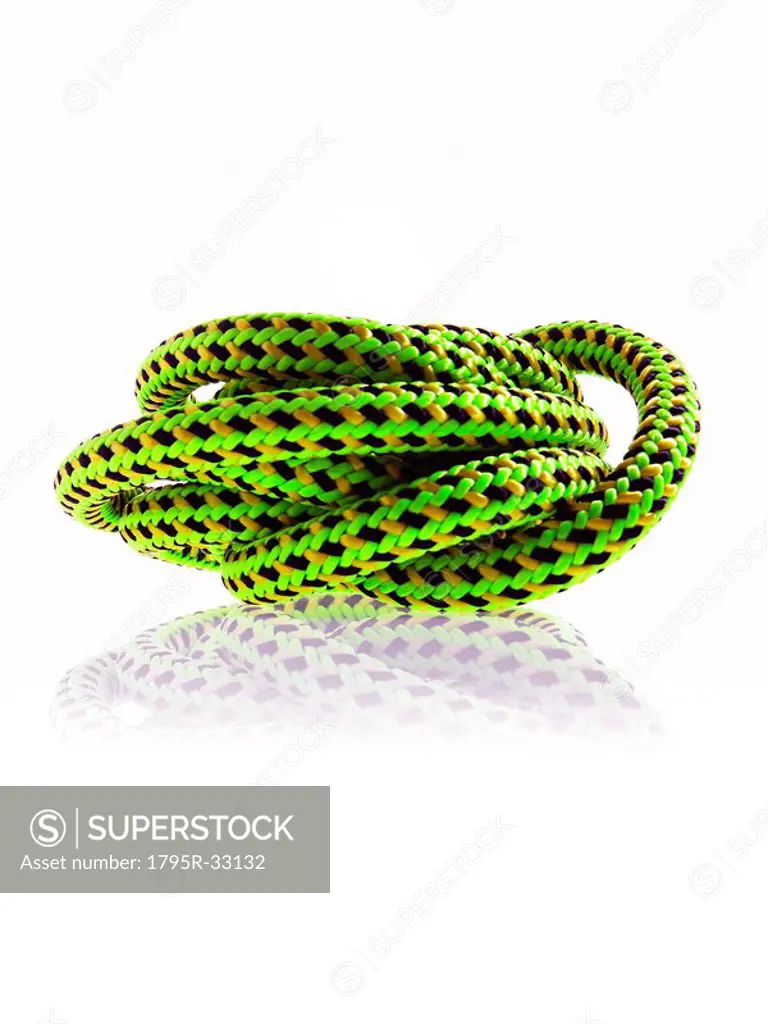 Green black and yellow rope