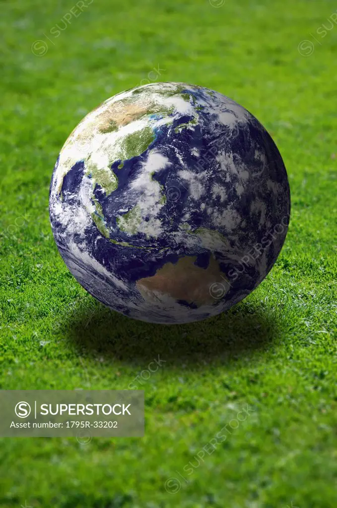 Globe on lawn