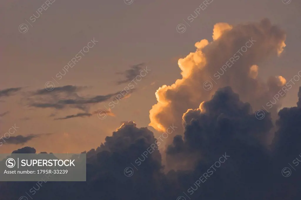 Sunset behind clouds