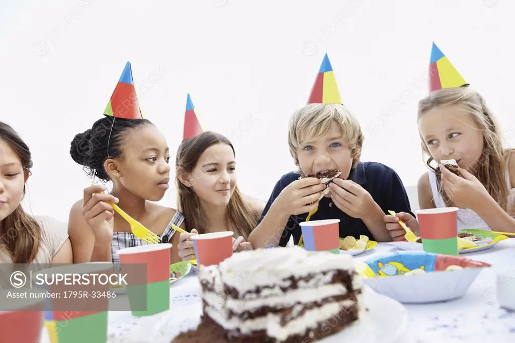 Group of children at a birthday party