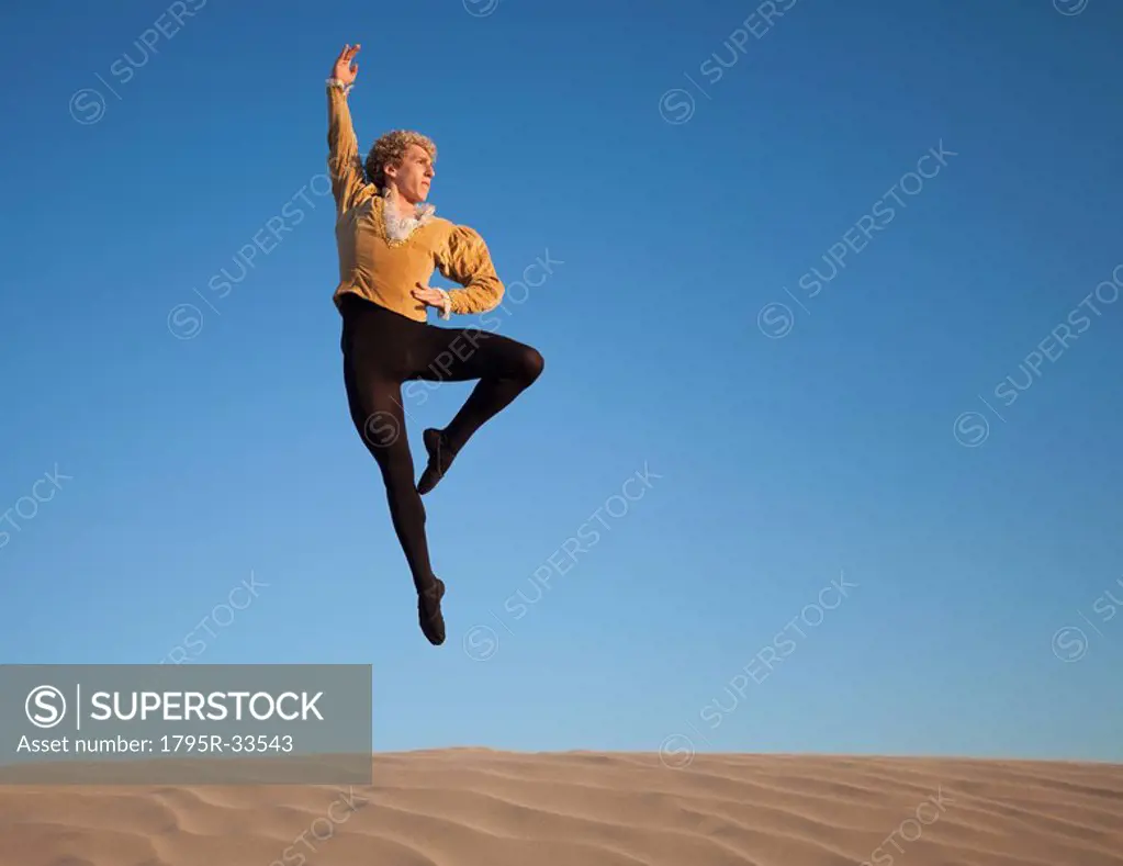 Ballet dancer in desert