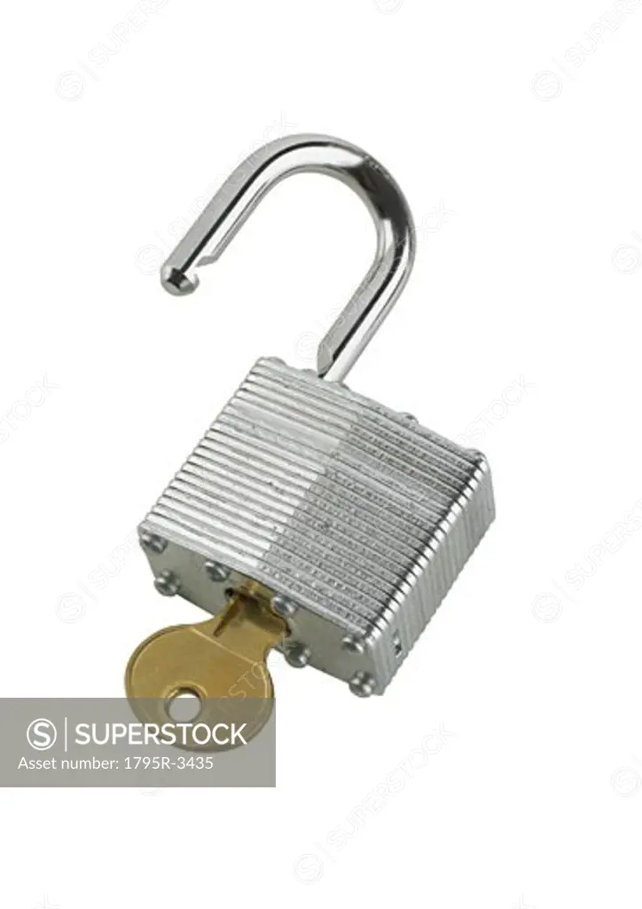 Still life of lock and key