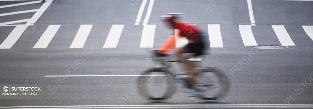 Cyclist on street